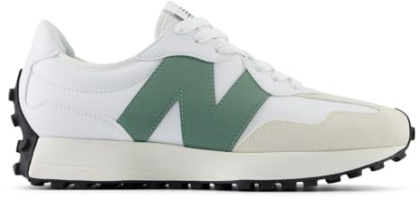 New Balance Men's 327 Sneaker, White-Green, 8 UK