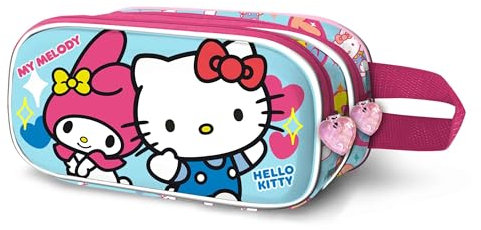 Karactermania Sanrio Hello Kitty Friendship-3D Doppelfedermäppchen, Blau, 22 x 10 cm