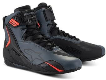 Alpinestars Faster-4 Motorrad Schuhe, schwarz/grau/rot, 8.5