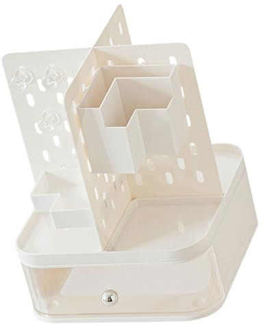 Fazvncv Organisateurs de bureau avec tiroir en panneau perforé, organiseurs de bureau, boîte de rangement de maquillage, fournitures de papeterie
