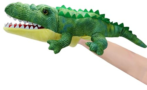 Krokodil-Handpuppenspielzeug – Puppen mit beweglichem Mund | Handpuppenspielzeug aus weichem Plüsch für Playhouse, Dragator Schlange Turtle Lizard Frog Hand Puppet mit Bu