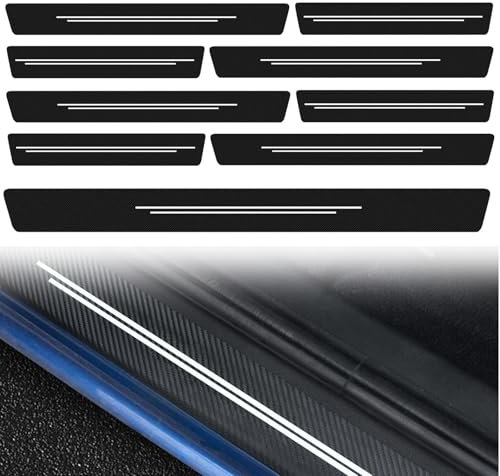 Xdealcozyxc 9PCS Car Door Sill Protector, Universal Kick Plate Guard Protectors, Strips Anti Scratch Rubber Threshold Protection Sticker
