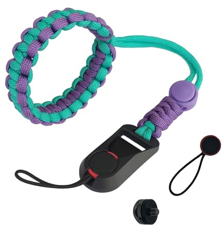 MyGiGi Kamera-Handschlaufe für Digitalkameras und Selfie-Sticks mit Schnellverschluss und 1/4-Zoll-Schraube (Lila + Cyan)