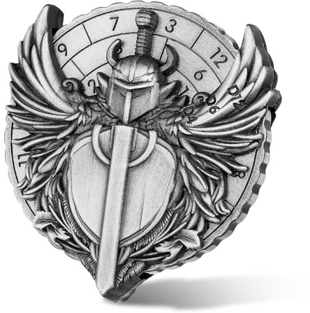 Flügelschwert Fingerspitzen Gyro, DND Radwürfel Spinner, 7-in-1 Metall D&D Würfel, Roulette Würfel Spinner für DND, D&D Geschenke mit Drachen Logo Geschenktüte, Rollenspiel Brettspiel Zubehör, Silber