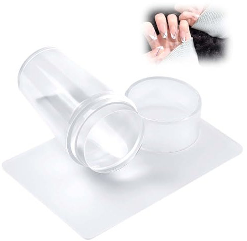 French Manicure Stamp Set, Schablonen & Silikon Stempel, Professionelles Nageldesign Kit für Perfekte French Nails, Ideal für DIY Maniküre & Kreative Nagelgestaltung, Nagel Stempel