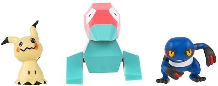 Pokémon PKW4091 Battle Figure Set - Glibunkel, Mimigma and Porygon Official Figures Set