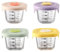 Babynahrungsbehälter 4pcs 230 ml runde & quadratische nicht giftige Glas Babynahrungsglässe mit Silikondeck