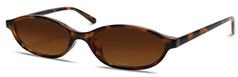 GUVIVI Ovale Retro-Sonnenbrille für Damen, schickes Katzenauge, 90er-Jahre-Sonnenbrille, leicht, schmale Schattierungen, trendige UV-Schutz-Sonnenbrille