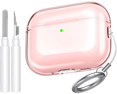 AhaStyle Clear Airpods Pro 3 Case Cover 2025 [Anti-Yellowing] Soft TPU Protective Skin for Apple AirPods Pro 3rd Generation Case with Cleaner Kit Support USB-C Charging Case and Wireless Charging