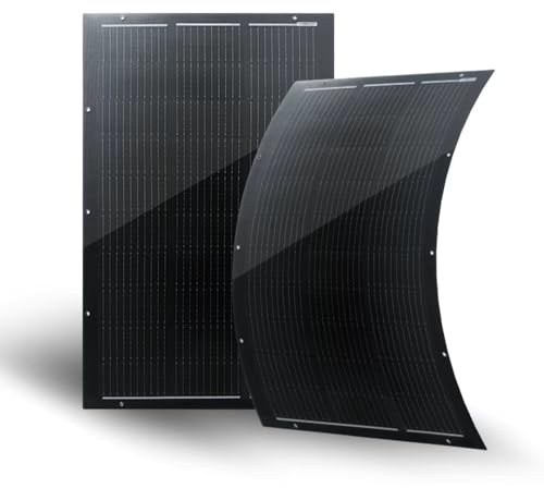 SERAPP Lot de 2 panneaux solaires fins et flexibles de 200 W - 2 modules monocristallins de 100 W - 16,4 V - IP68 - Étanche - Noir mat - 2,2 kg - Sans accessoires de montage - Pour différentes