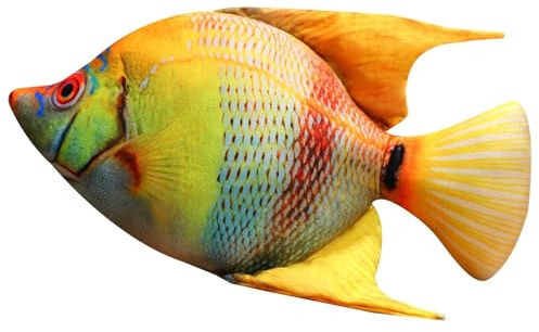 KUKUShining Fisch Plüschtier, Kuscheltier Tier Goldfisch Stofftier Weiches Kissen Plüsch Spielzeug Lebensechte Plüschfigur Fischpuppe Ornament Dekorationen(Orange,50cm/19.8in)