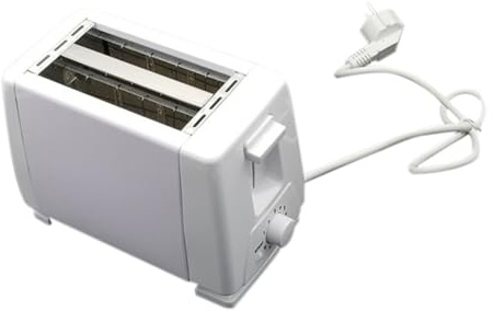 VILLCASE Automatischer Toaster Weiß Kompakter Mini brotbackautomat Haushalts sandwichtoaster mit Flexibler Kabelführung und Langlebigem Material für Brot Bagels Große Brotscheiben