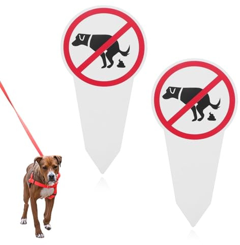 BAHME 2 Pcs No es un Perro Toilette 30 x 15 cm de PVC - Carteles de Prohibición para Perros - Placas de Advertencia Resistentes al Clima con Protección UV