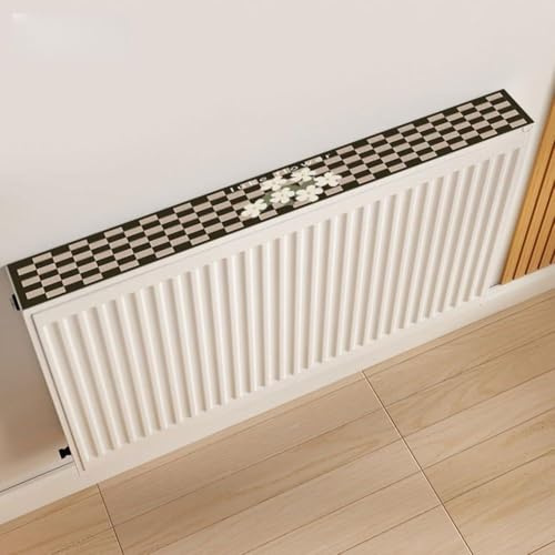 Carylozet Cubierta de radiador para protección de calefacción del hogar, almohadilla decorativa fija magnética en tela de algodón y lino, transpirable y para una fácil instalación (40-20 (140 cm)
