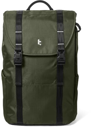 tomtoc Flap Laptop Backpack, Lightweight Water-Resistant Casual Daypack 22L | Durable Work-pack, Vintage Classic Rucksack for 13-16 Inch Laptop, perfect for Campus, Street