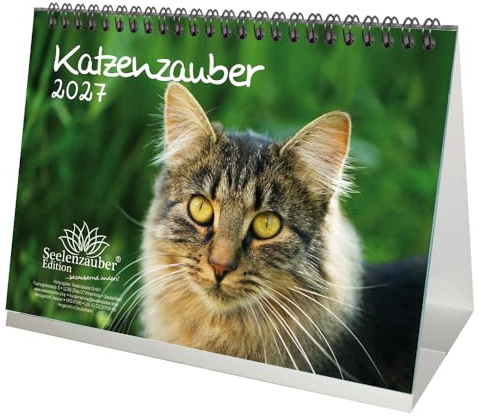 Katzenzauber DIN A5 Tischkalender für 2027 Katzen und Katzenbabys - Seelenzauber