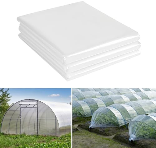 2x4 M Gewächshausfolie Extra Stark, Folie für Gewächshaus Folie, Transparent Gartenfolie, Reißfest Polyethylenfolie, Polyethylen Folien, Abdeckfolie Garten für Treibhaus Folientunnel Gartenarbeit