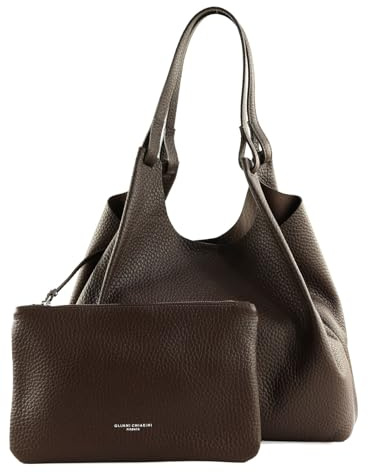 Gianni CHIARINI Leder Shopper Schultertasche Dua Shopping Bag Espresso dunkelbraun