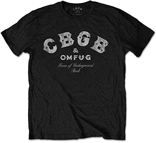 Rockoff Trade Men's CBGB Classic Logo T - Shirt, Black (Black Black), Large