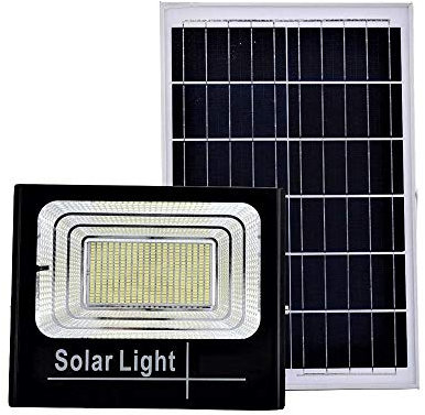 Projecteur LED SMD 200 W avec panneau solaire, capteur crépusculaire et télécommande DR