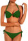 EONAR Damen Bademode Nackenträger Push up Bikinioberteil mit Underwire Einstellbar Seitlich Bindungen Bikini-Sets, Gr.- 65A/65B/70A (Small)Army Green