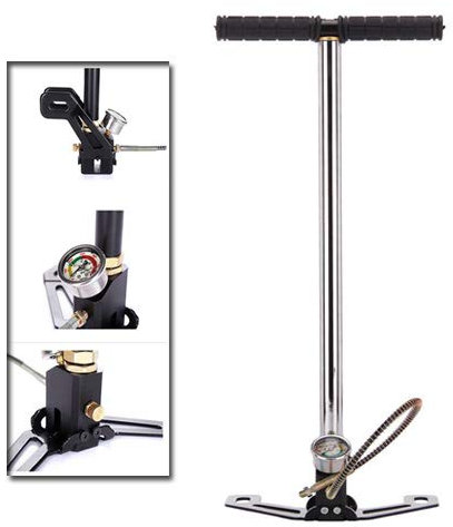 3 Stage Stirrup Charger PCP Hand Pump Gas Filter Gauge 4500 PSI Air Gun Rifle Seal Folding - Premium Quality, Durable And Quick & Easy To Use