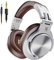 Auriculares Estudio OneOdio sobre la oreja, auriculares DJ con cable, auriculares HiFi de estudio con puerto compartido para monitor de grabación AMP de guitarra de piano e-drum (Plateado2)