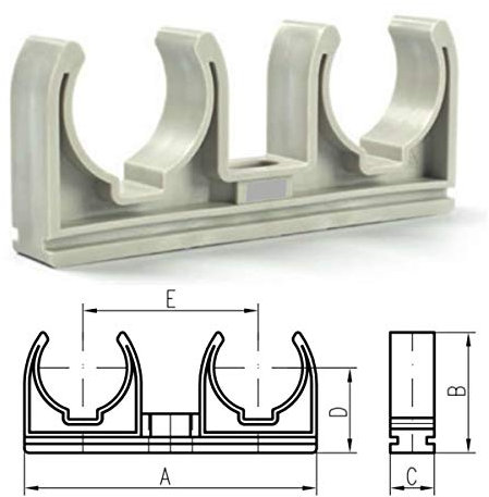 150 x Doppel Rohrclip 16mm Rohrklemme Rohrhalter Rohrschelle Klemmschelle