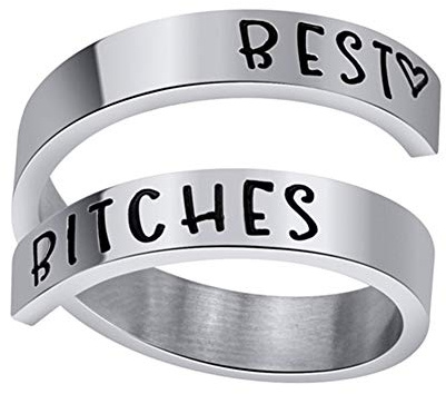Kucheed Inspirierende Ringe für Frauen Männer, Daumenring aus Edelstahl mit Gravur, Spiralförmiger Wickelring in US-Größe 8-9, Persönlichkeit Fingerring als Geburtstagsgeschenk