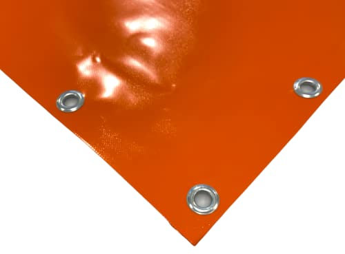 TENDAGGIMANIA Bache de Protection Exterieur en PVC 650 g/m² - Dimension 3 X 6 MT - Couleur: Orange - Bache Protection avec Ourlet de Renfort périmétrique et œillets Tous Les 50 cm