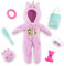 Corolle Girls Zubehörset Einhorn Onesie, 7 Teile, für alle 28cm Ankleidepuppen