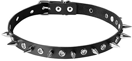 MILAKOO Punk Choker Nietenhalsband Lederhalsband mit Spike schwarze Nietenhalskette verstellbar