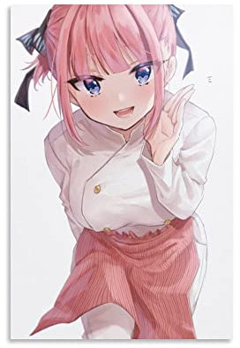 QINGRONG Poster mit Anime-Motiv Girl Nakano Nino 5 Toubun No Hanayome, 2 Wandkunst, Poster, Leinwanddruck, Poster, Kunstwerke, Schlafzimmer, Wohnzimmer, Dekoration, 30 x 45 cm