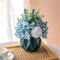 NAWEIDA Artificial Flower in Vase Silk Blue Hydrangeas Flowers with Vase,Faux Flower Arrangement with Vase Suitable for Home Office Decoration, Dining Table Centerpiece