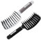 1st Deer Haarbürste, 2 Stck Nylon borstenbürste, Profi Gebogene, belüftete Friseurwerkzeuge, Entwirrungs Massagebürsten für Lockiges, Dünnes, Dickes & Nasse Haare (weiß, schwarz)
