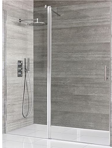MILANO Chrome Single Hinged Frameless Shower Door 1460mm