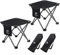 Opliy Lot de 2 tabourets de camping pliables portables de 34 cm pour le jardinage en plein air, la plage, la randonnée, la pêche, repose-pieds avec sac de transport (noir)