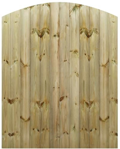 Bespoke Custom Made To Measure UPTO HEIGHT: 6ft (180cm High) Tongue & Groove Fully Framed Arch Top Pathway Garden Pedestrian Gate [Width Between 120CM to 135CM Hinge Pack Option Removed
