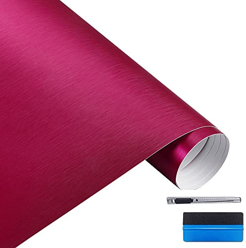 NewL 30 cm x 150 cm Rosenrot gebürsteter Edelstahl Metallic Vinyl Folie Folie Matt Gebürstetes Chrom Auto Wrapping Folie Aufkleber Folie Folie Folie Aufkleber Bogen für Motor Laptop Möbel