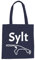 Sylt Insel Baumwolltasche - Deutschland Urlaub Nordsee Ostfriesland Navyblau