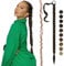 FESHFEN Braid Extensions Pferdeschwanz Verlängerung mit Haargummi, 65 cm Lang Ponytail Geflochten Kunsthaar Haarverlängerung Zopf Haarteil für Damen Kastanienbraun