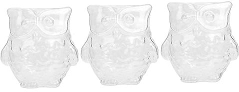 Warmhm 3st Eule Kerzenhalter Säule Bauernkerzenhalter Verjüngen Konischer Kerzenlichthalter Eulenlaterne Teelicht Eule Votivkerzenhalter Kerzenbecher Eule Lampe Glas Leuchter Kristalltee
