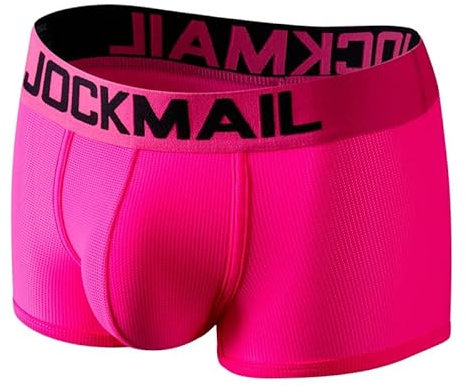 JOCKMAIL sous-vêtements en Maille à séchage Rapide, Boxer pour Hommes, Pantalon en Soie glacée Respirant (M, Rose)