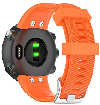 Wownadu Ersatzband Kompatibel mit Garmin Forerunner 45 / Forerunner 45S / Swim 2 Armband Orange Sport Silikon für Damen Herren mit Auswechselwerkzeug, Zubehör (Keine Uhr)