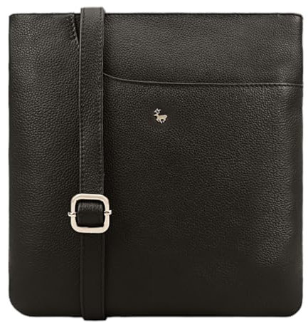 Lloyd Baker Kanatal Umhängetasche aus echtem Leder, weiche Schulter-Handtasche mit verstellbarem Riemen, schmale Handytasche, kompakte Größe mit Einschubfach vorne, jet black, One Size