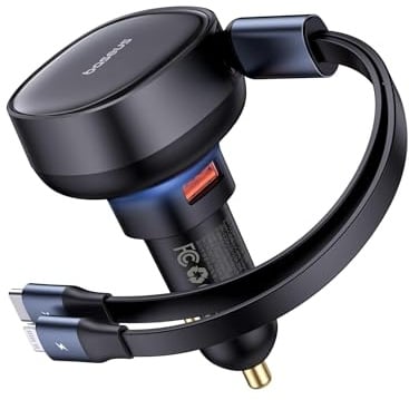 Car Charger Baseus Enjoyment USB with USB-C Cable and Lightning 60W (Black), C00057802111-02