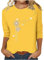 Elegant Bluse Damen Slim Fit T-Shirt 3/4 Ärmel Longshirt Sommer Casual Oberteile Baumwolle Leicht Tunika Tops Mode Rundhals Wickelbluse Löwenzahn Sommershirts Sale Angebote