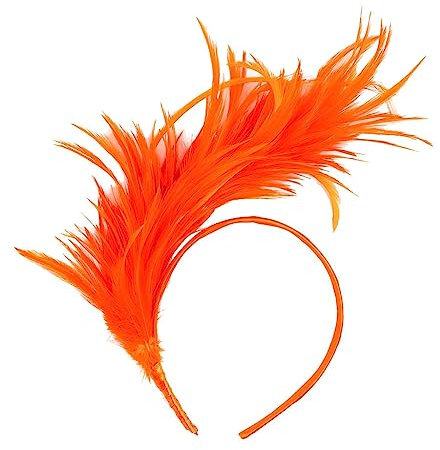 Haarschmuck Kopfschmuck Feder Mode Haarbänder Haarspangen haarreif Kopfbedeckungen Blumenkranz Braut Kopfschmuck Schleier Kranz Schleier Hochzeit Haarschmuck für Karneval, Party, Tanz (Orange)