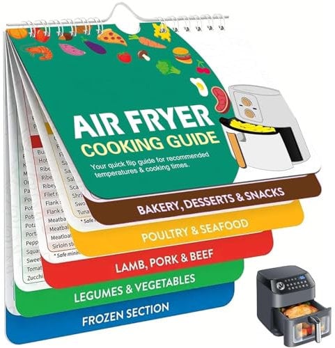 Yunshengmy Air Fryer Magnetic Cheat Sheet Set, Air Fryer Magnets Guide Booklet, Cookbooks Instant Air Fryer Accessories Oven Cooking Pot Temp Times Chart