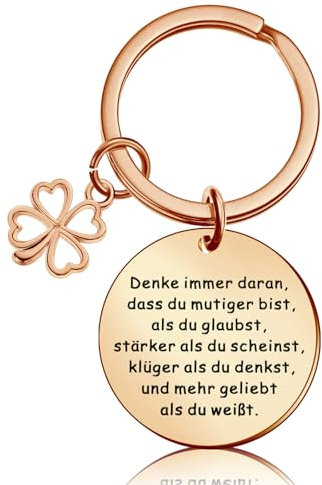 Otuuz Glücksbringer Schlüsselanhänger Motivationsgeschenke Mutmacher Geschenk Schlüsselanhänger Aufmunterung Geschenke für Freundin Freund Kollegen Kollegin zum Geburtstag (Rosegold)
